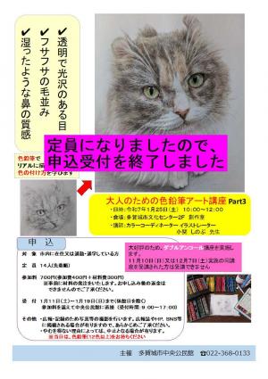 大人のための色鉛筆アート講座Part3定員